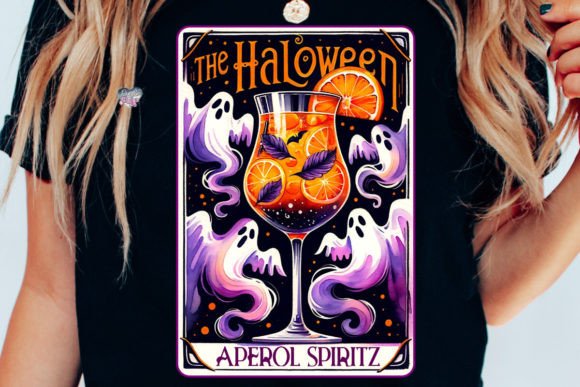 Aperol Spritz Halloween Ghost Tarot PNG