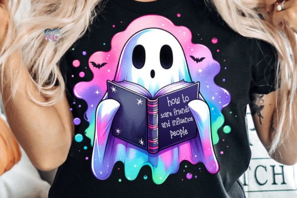 Bookish Halloween Ghost PNG: Spooky Cute Design