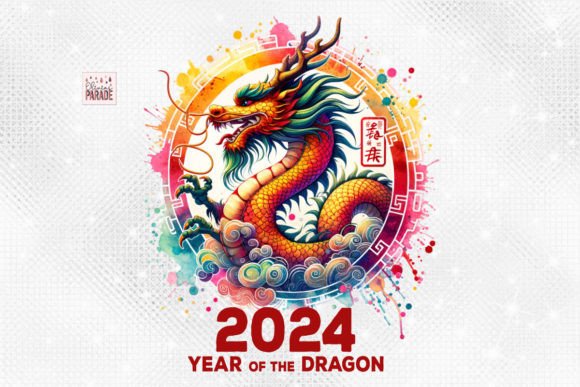 Celebrate the Year of the Dragon 2024 with Vibrant Design
