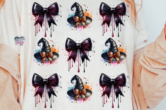 Dark Coquette Bows PNG Halloween Witch Designs