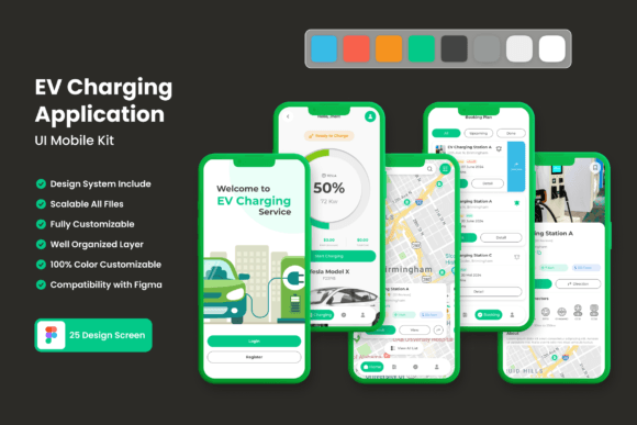 EV Charging Application Mobile UI KIT: Streamline Your App Design