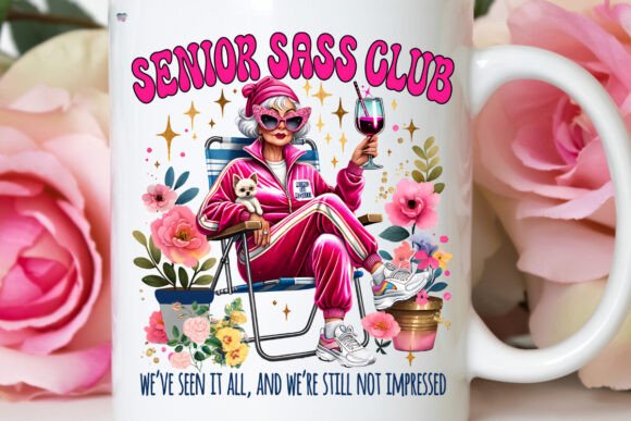 Funny Old Lady PNG Senior Sass Club: A Design Asset with Attitude
