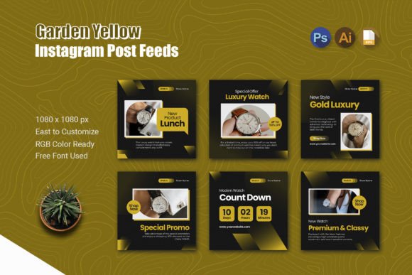 Garden Yellow Instagram Post Template: Elevate Your Feed