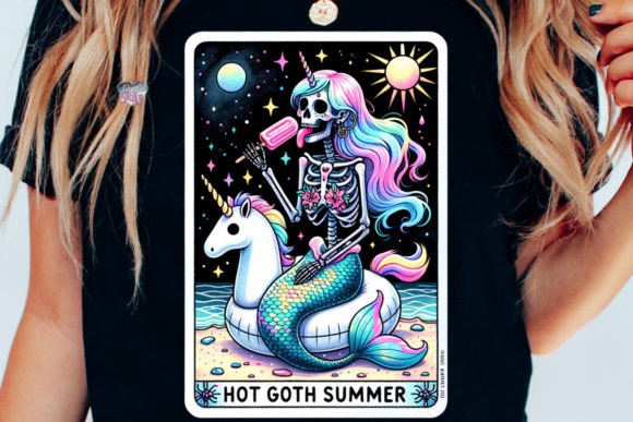 Mermaid Tarot PNG: Hot Goth Summer Aesthetic