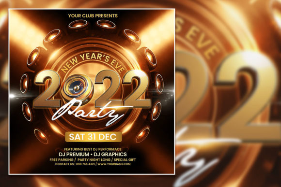 Modern New Year Eve Social Media Post: Easy Customizable PSD