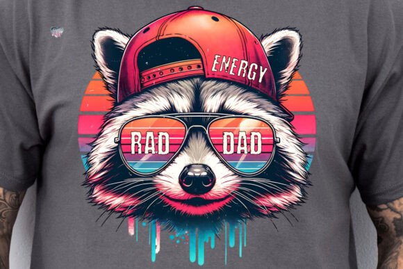 Rad Dad Energy PNG Raccoon: A Fun Design Asset