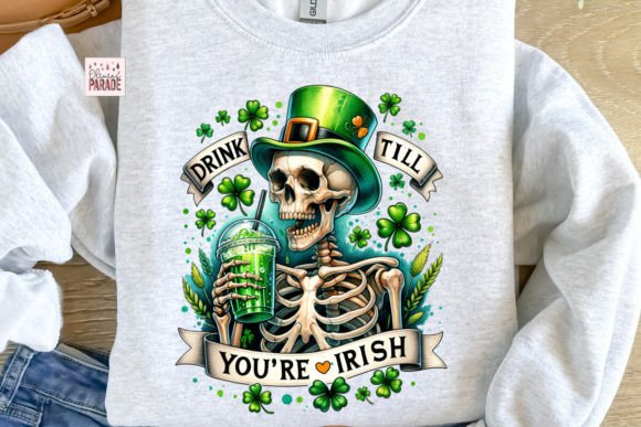 St Patricks Day Skeleton PNG Irish PNG for Festive Designs