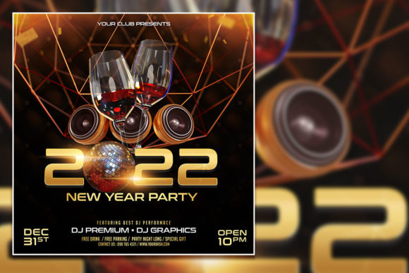 Stunning Modern New Year Party Social Media Post Design