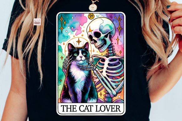 The Cat Lover Tarot Card PNG Tuxedo Cats